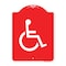 Signmission Designer Series Sign Large Handicapped, Red & White Aluminum Sign, 18" x 24", RW-1824-23889 A-DES-RW-1824-23889 - alternate 1